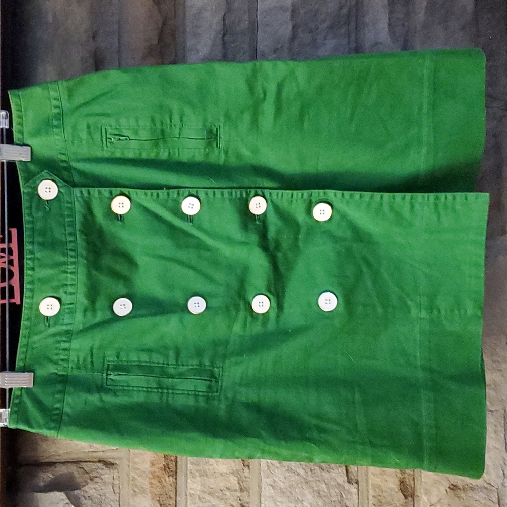 Green knee length skirt